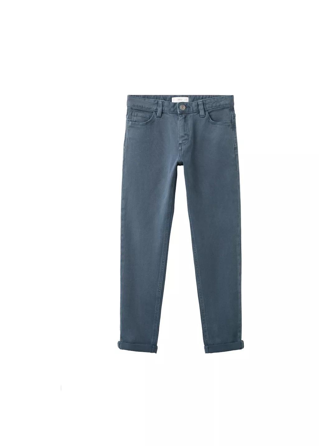 Navy Straight Trousers With Turn-Up Hem, Kids Boy, Navy, large image number 4