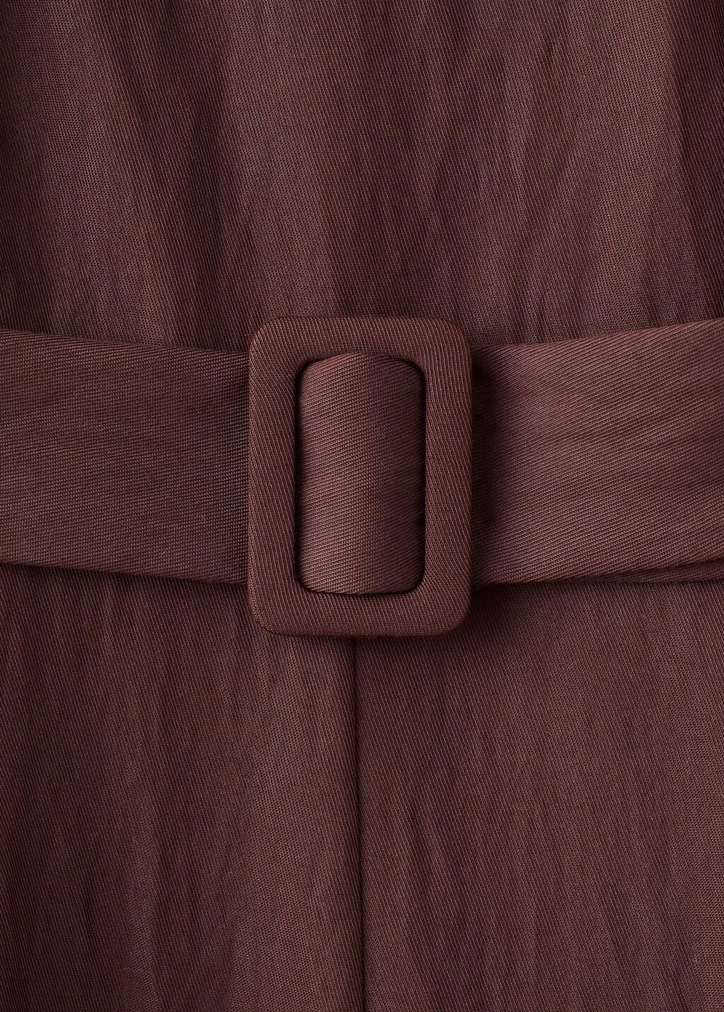 Brown Lyocell Jumpsuit With Belt, Brown, large image number 1