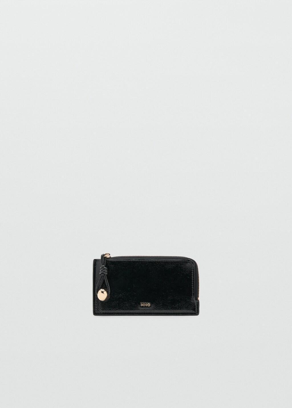 Black Mini Beaded Card Holder, Black, large image number 3