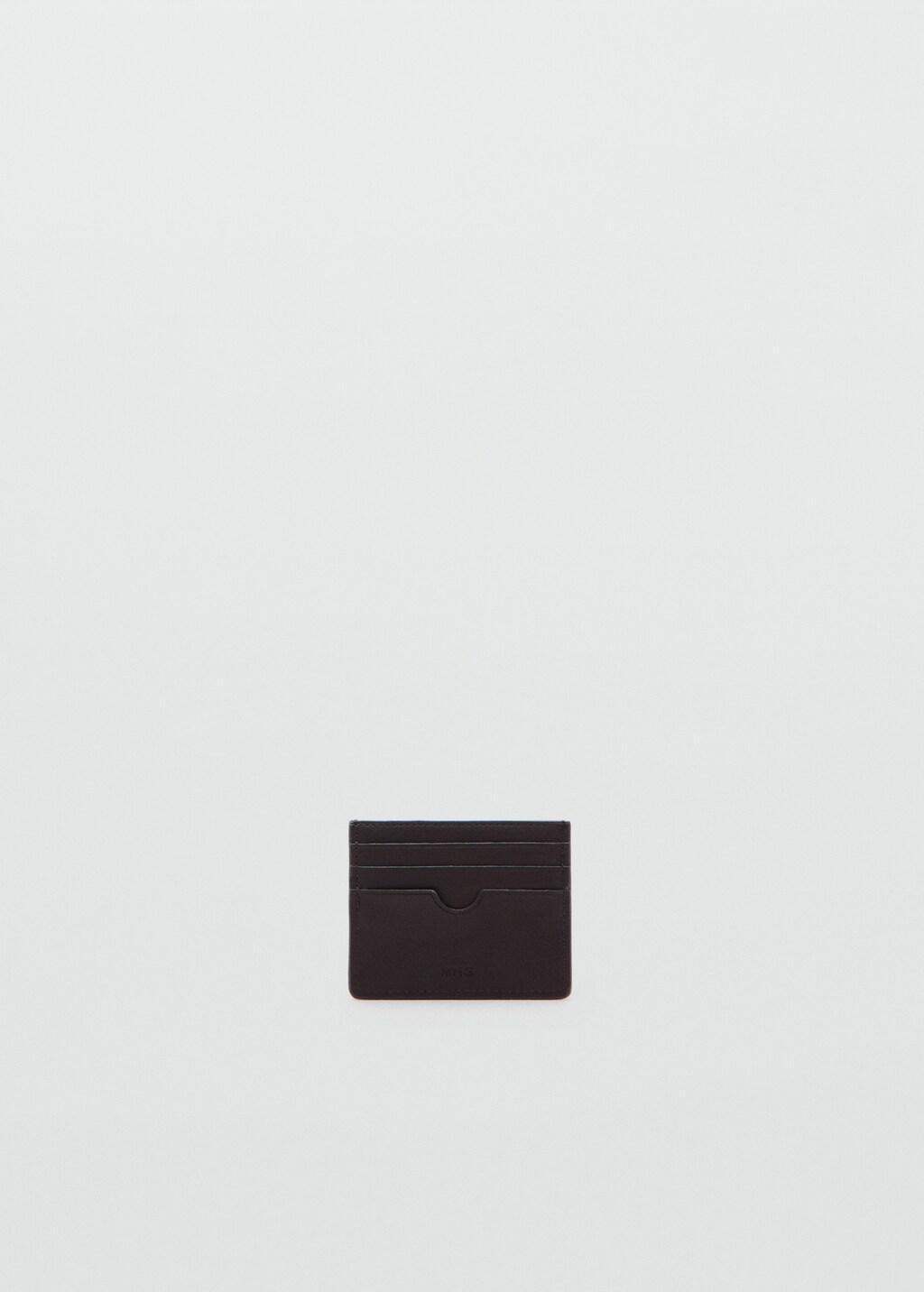 Brown Pebbled Cardholder, Brown, large image number 1