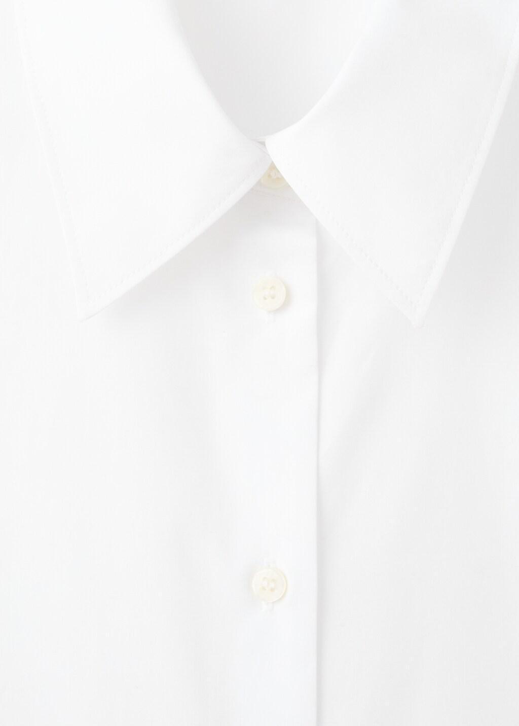 White Cotton And Lyocell Blend Straight Shirt, 0201_02, large image number 1