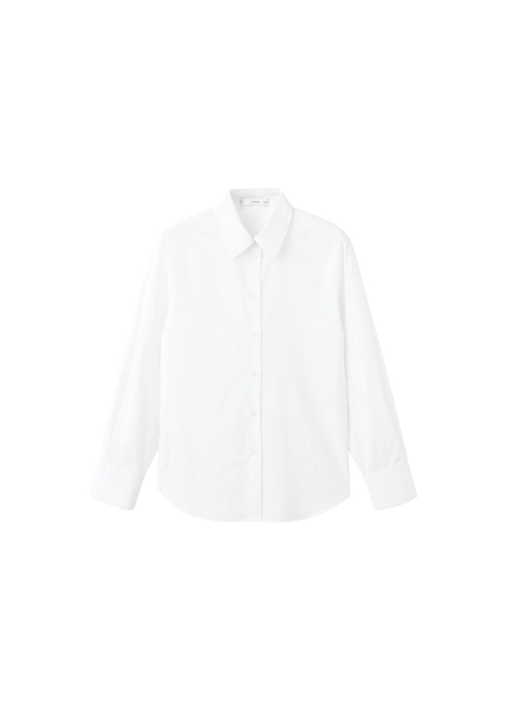 White Cotton And Lyocell Blend Straight Shirt, 0201_02, large image number 7