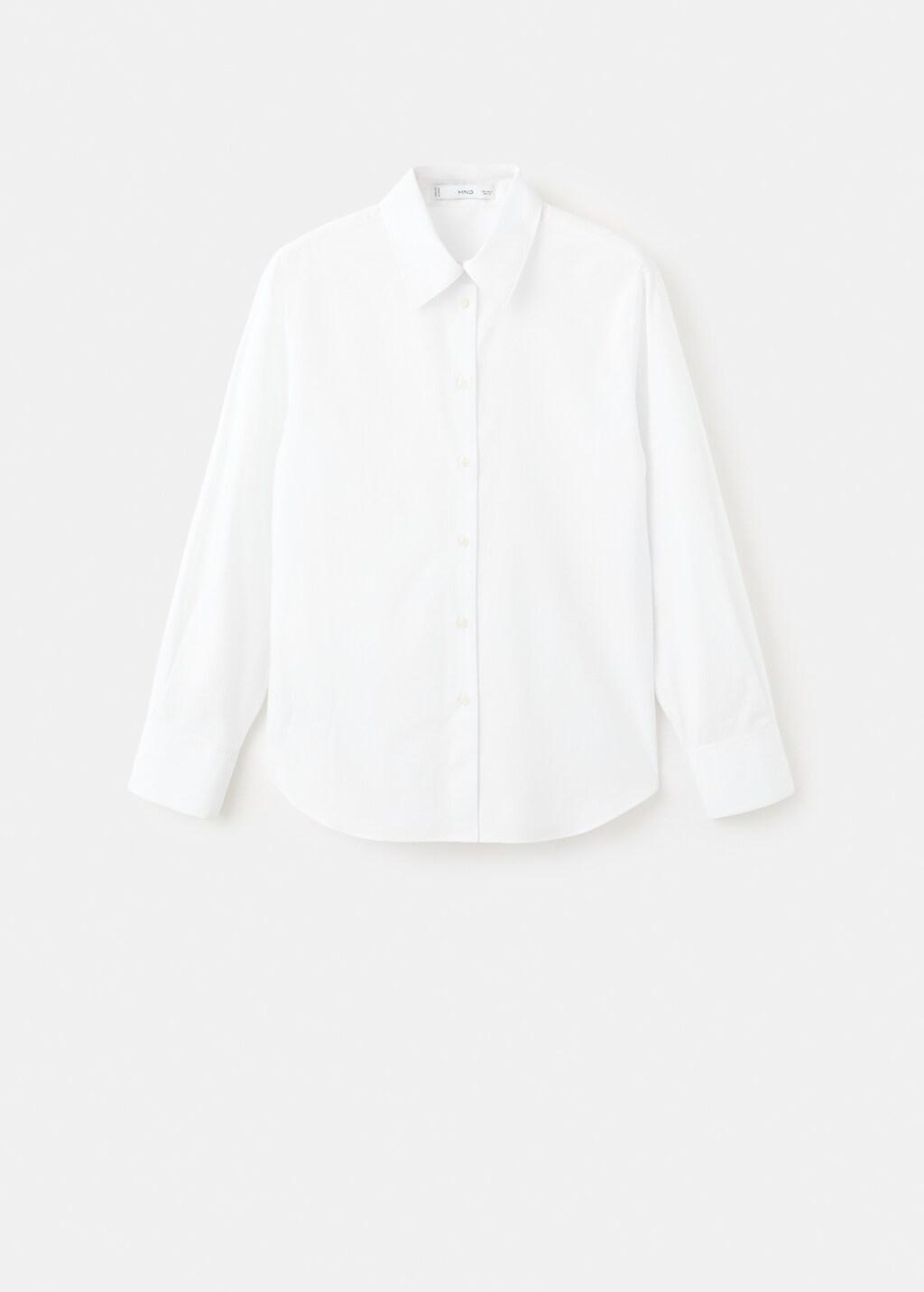 White Cotton And Lyocell Blend Straight Shirt, 0201_02, large image number 8