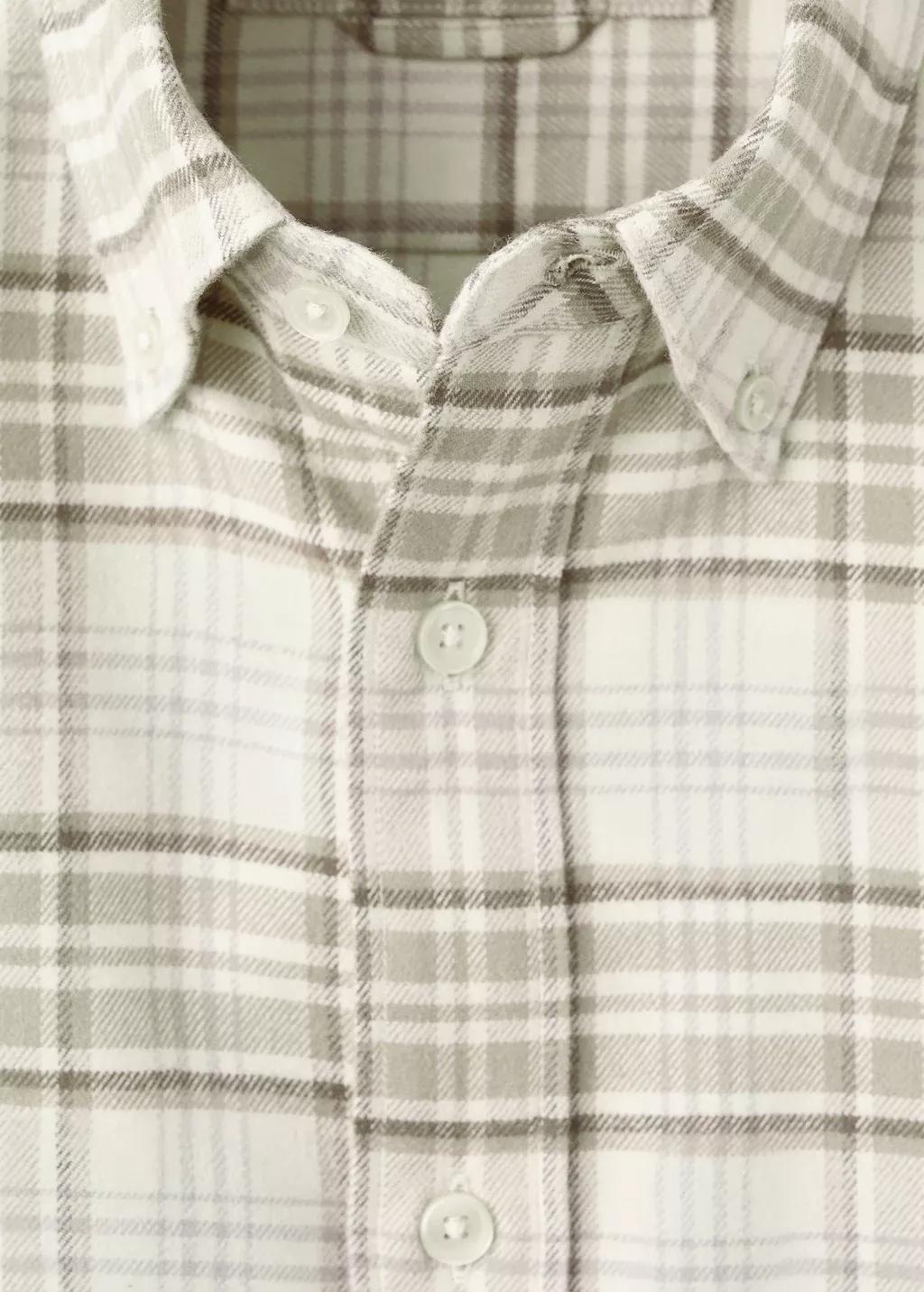 Brown Regular-Fit Check Flannel Shirt, Light Pastel Brown, medium