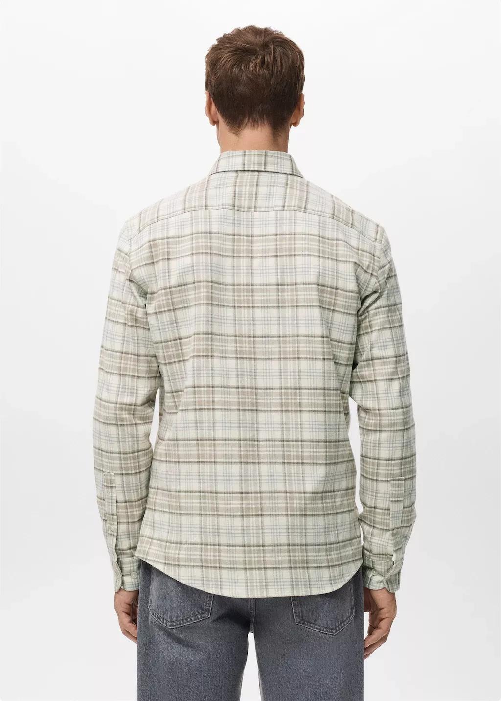 Brown Regular-Fit Check Flannel Shirt, Light Pastel Brown, large image number 2