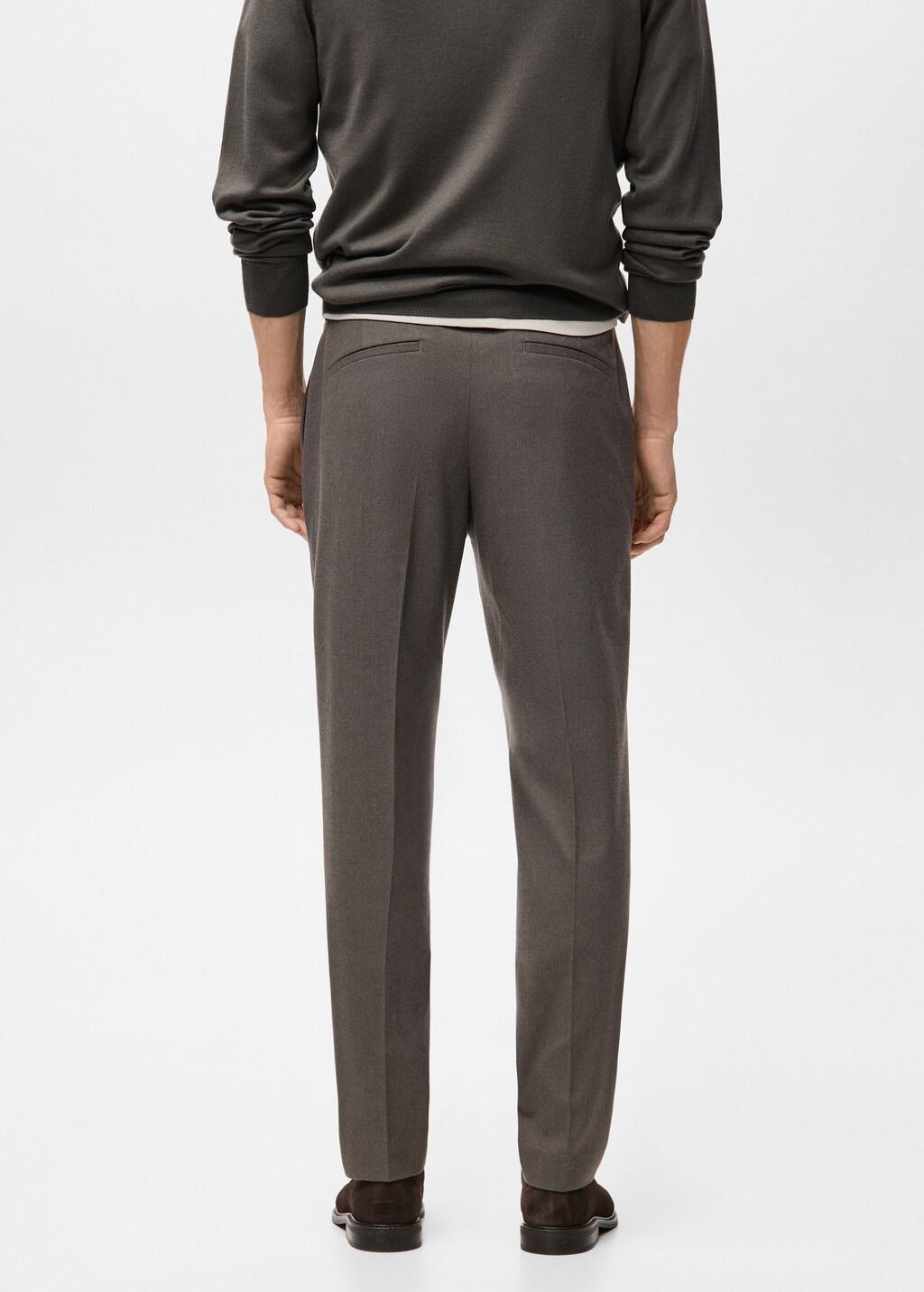 Brown Regular-Fit Flannel Trousers, Medium Brown, large image number 2