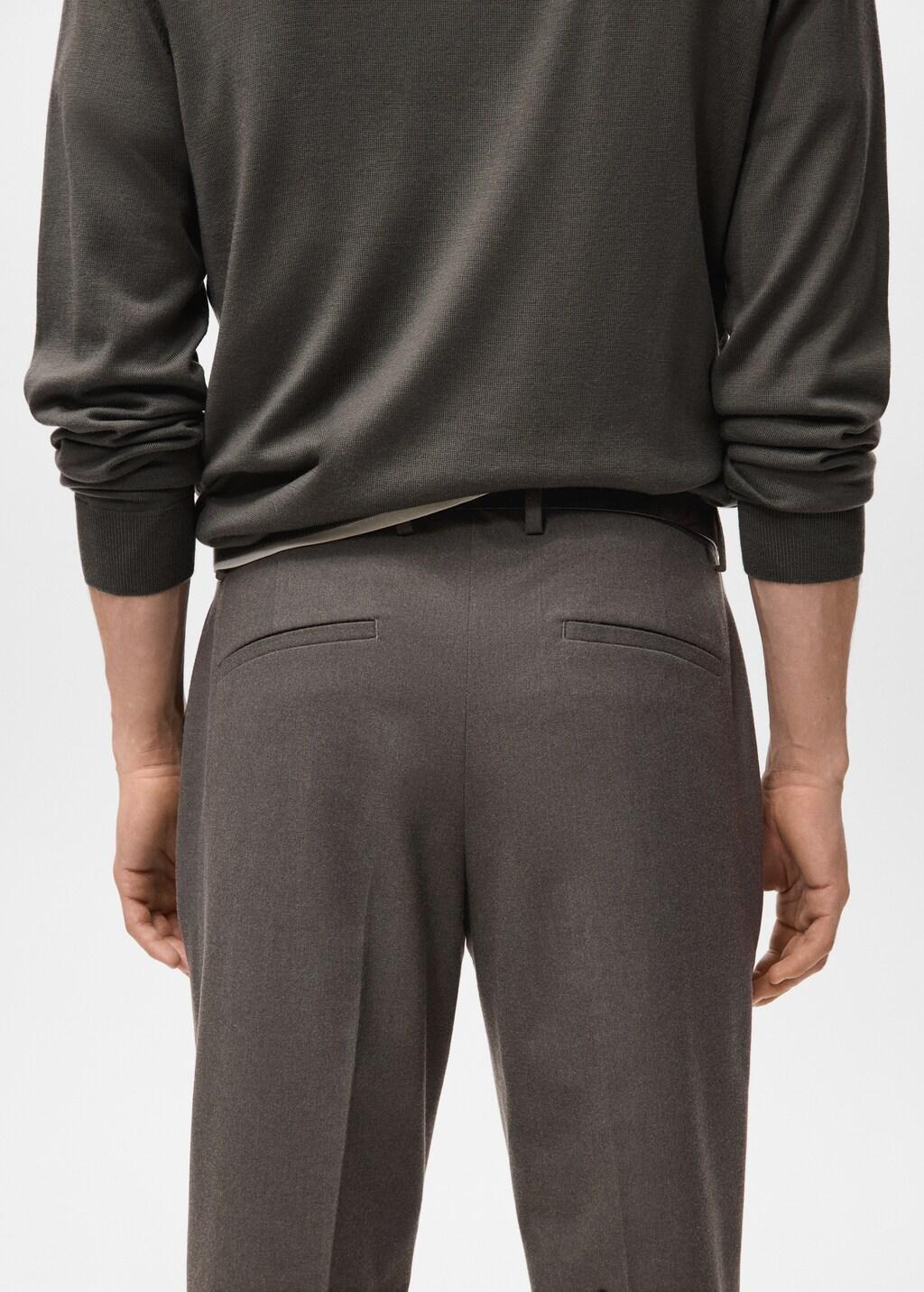 Brown Regular-Fit Flannel Trousers, 0201_35, large image number 7