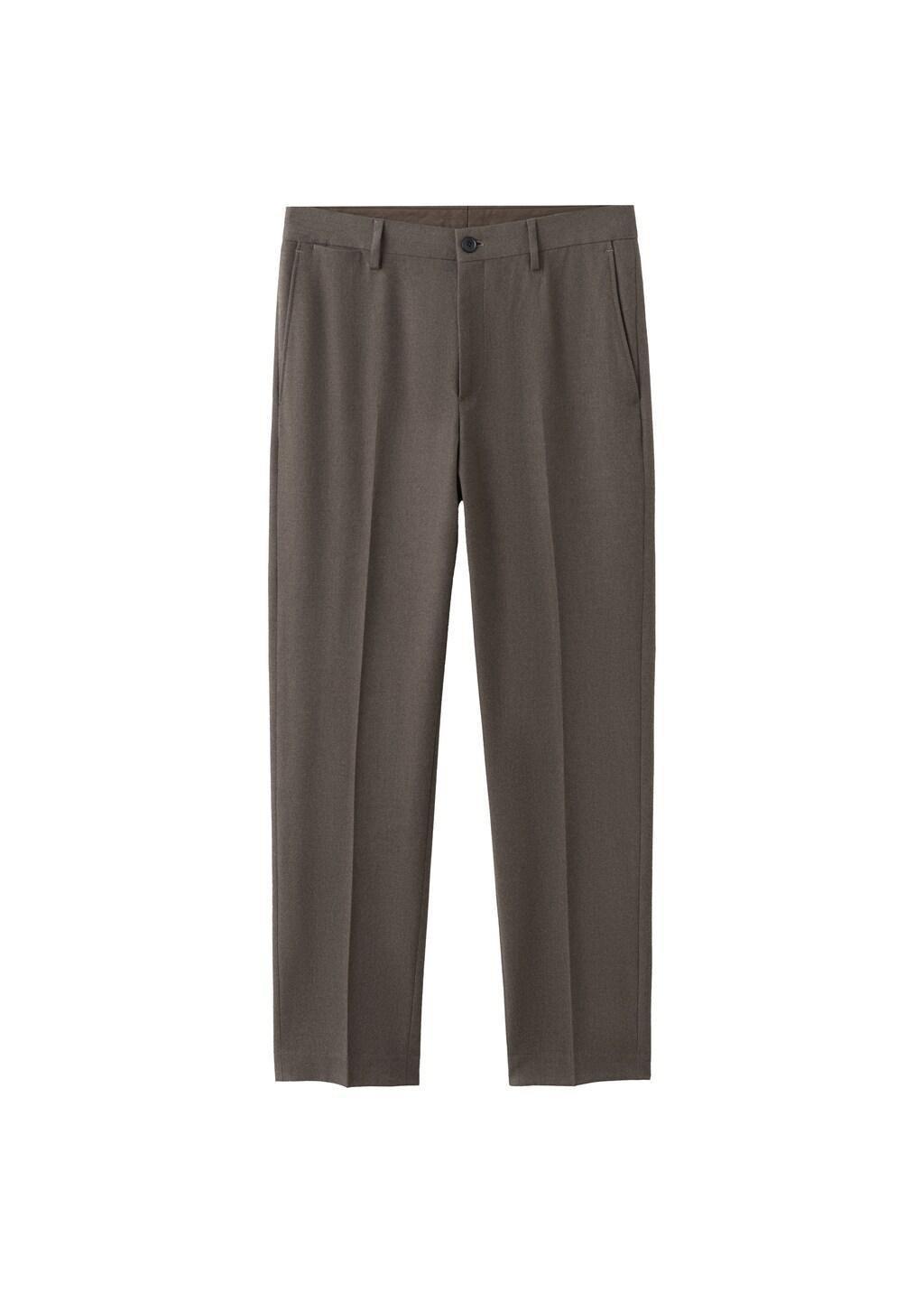 Brown Regular-Fit Flannel Trousers, 0201_35, large image number 8