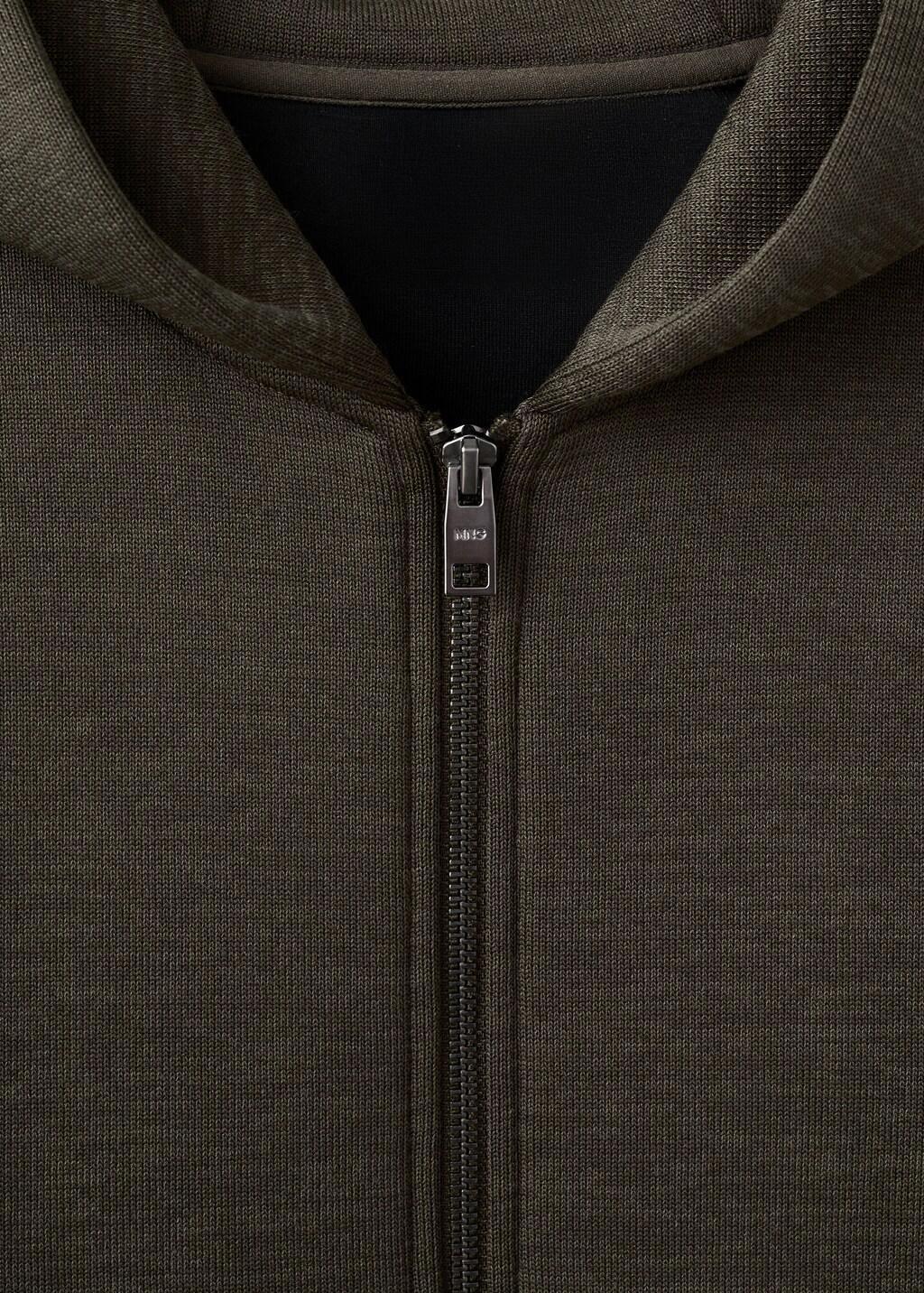 Khaki Zipped Hoodie, Beige - Khaki, large image number 1