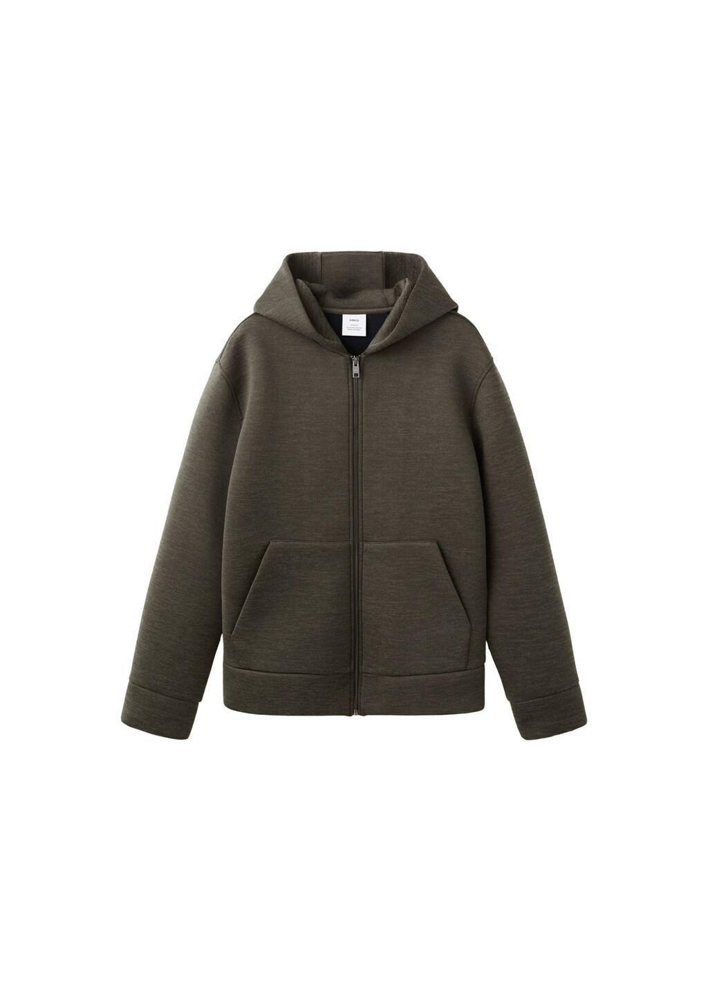 Khaki Zipped Hoodie, Beige - Khaki, large image number 6