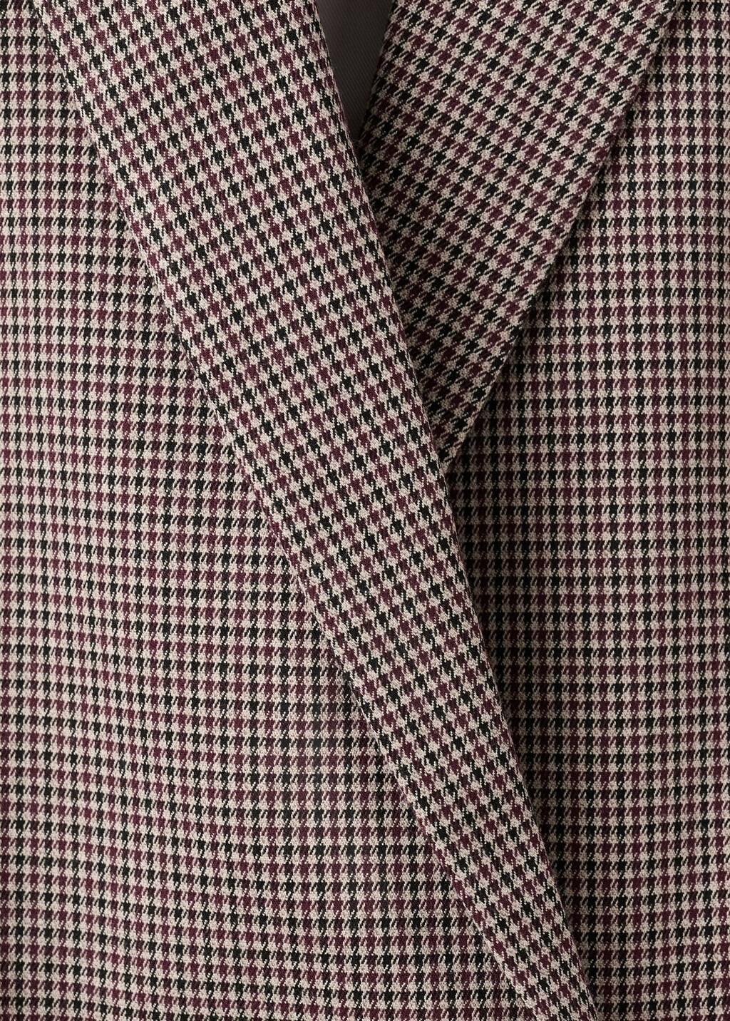Red Double-Breasted Micro-Houndstooth Jacket, Dark Red, large image number 1