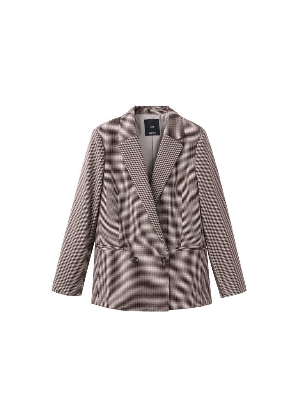 Red Double-Breasted Micro-Houndstooth Jacket, Dark Red, large image number 2