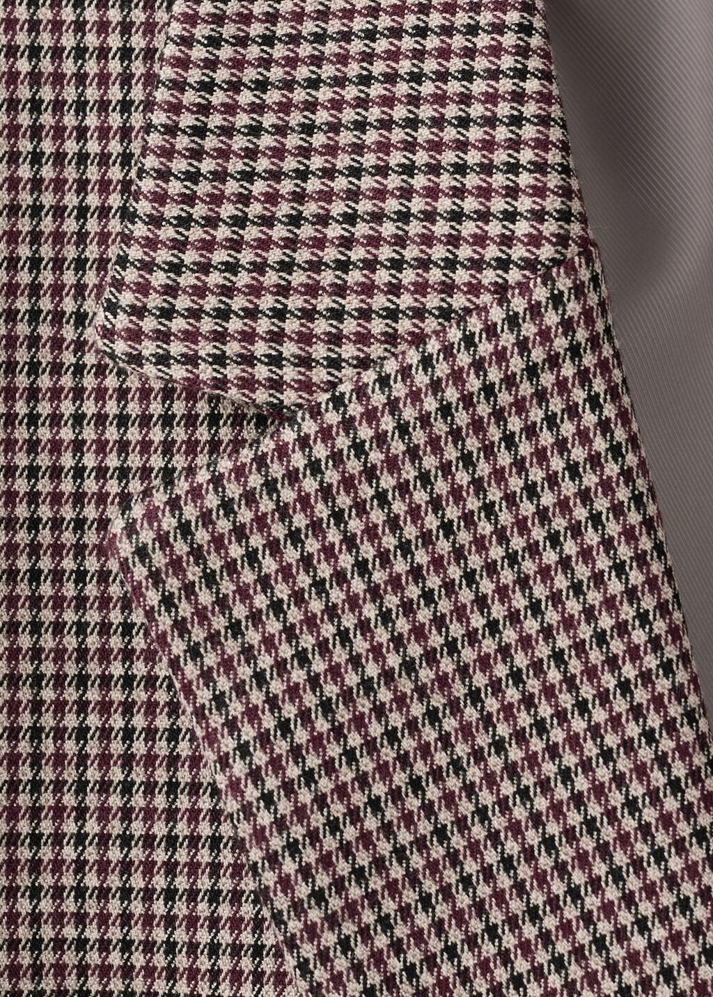 Red Double-Breasted Micro-Houndstooth Jacket, Dark Red, large image number 5