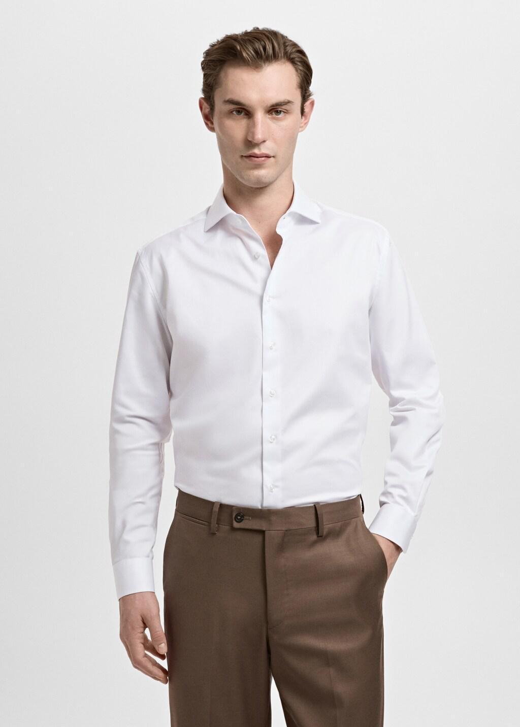 White 100% Cotton Dress Shirt, 0201_01, large image number 3
