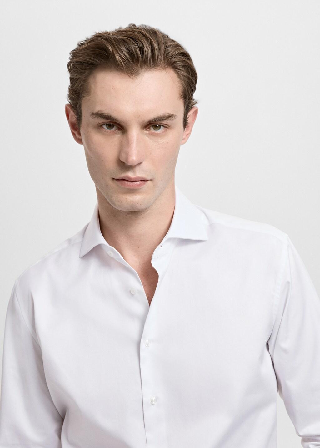 White 100% Cotton Dress Shirt, 0201_01, large image number 4