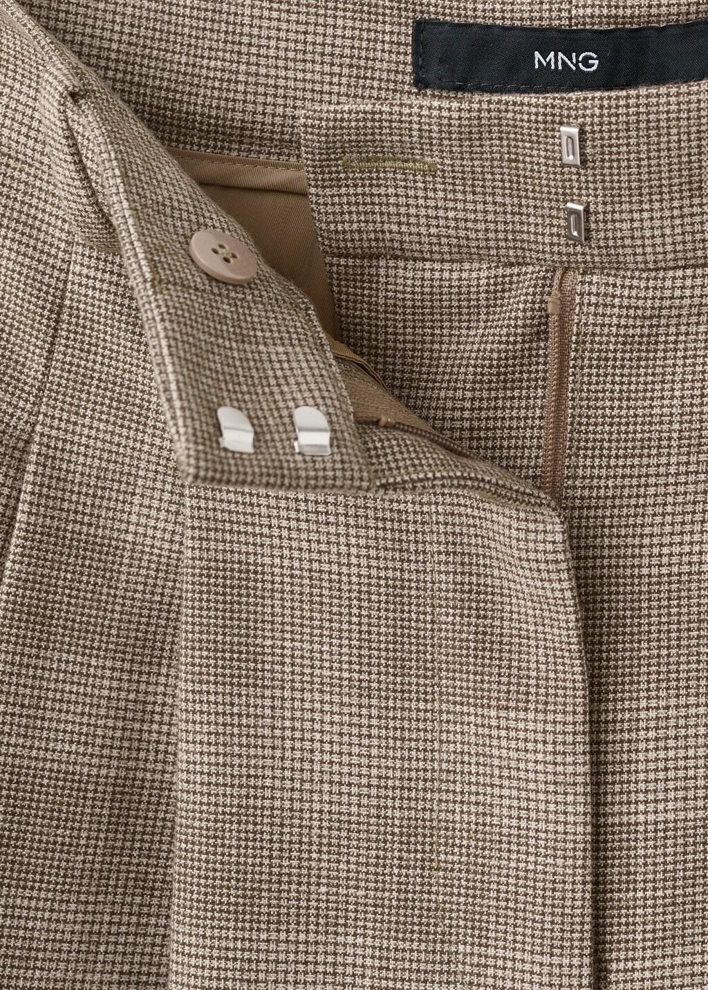 Beown Wide Leg Check Suit Trousers, Brown, large image number 9