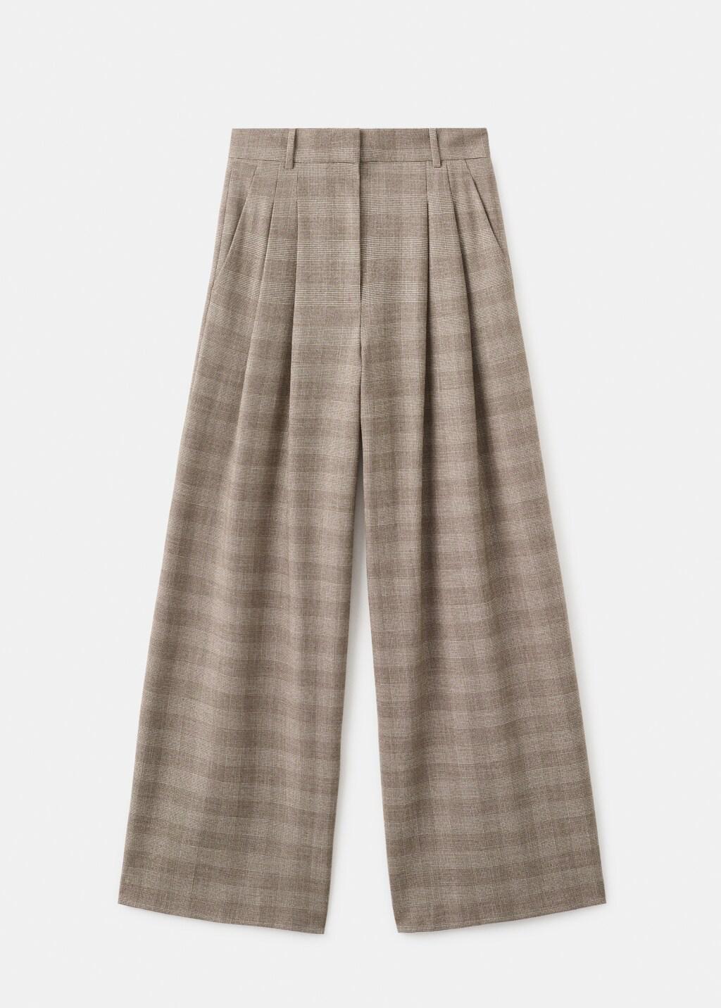Beown Wide Leg Check Suit Trousers, Brown, large image number 11