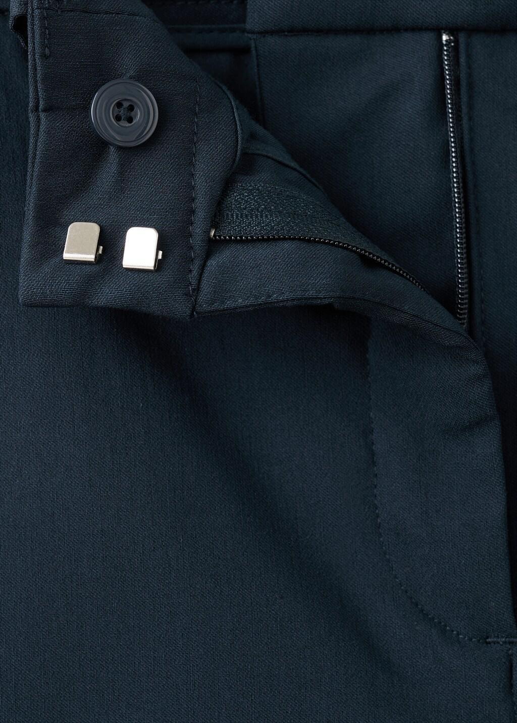 Navy Straight-Cut Crop Trousers, Navy, large image number 1