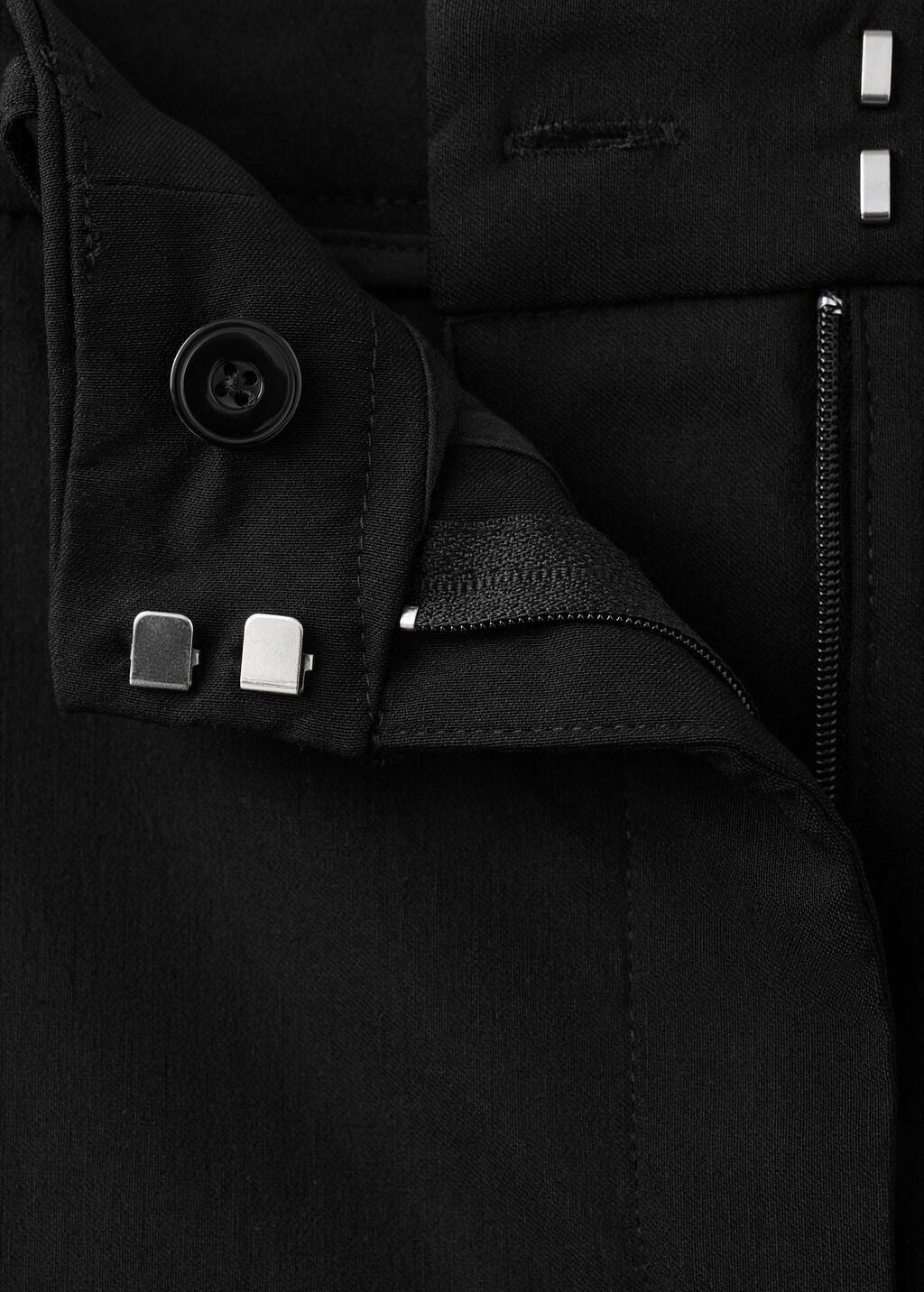 Black Straight-Cut Crop Trousers, 0201_99, large image number 1