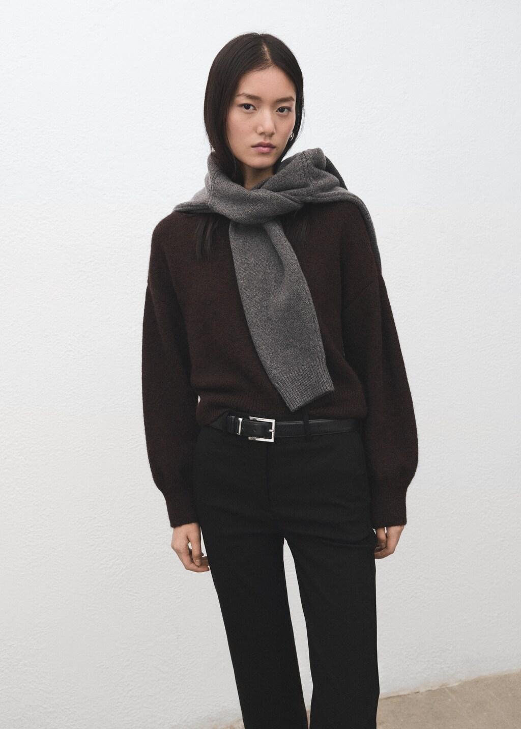 Black Straight-Cut Crop Trousers, 0201_99, large image number 4