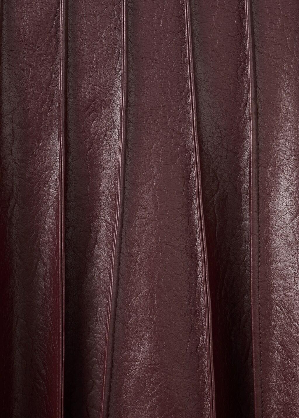 Burgundy Faux-Leather Godet Skirt, 0201_76, large image number 10