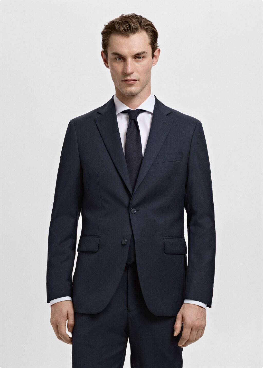 Navy Turin 100% Virgin Wool Suit Jacket, Navy, large image number 3