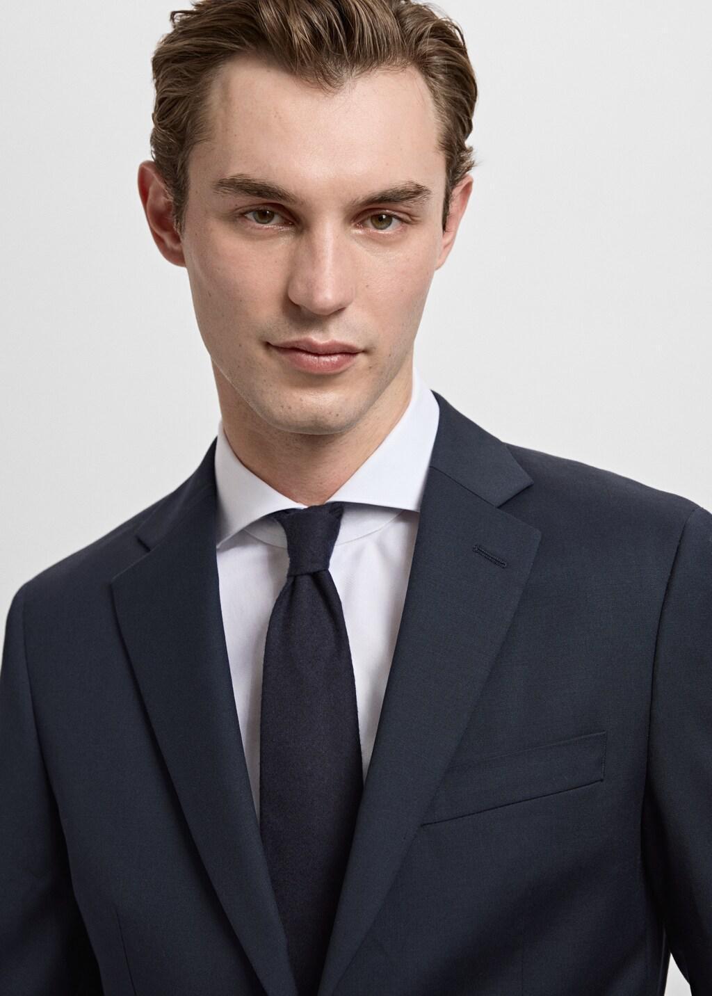 Navy Turin 100% Virgin Wool Suit Jacket, Navy, large image number 4