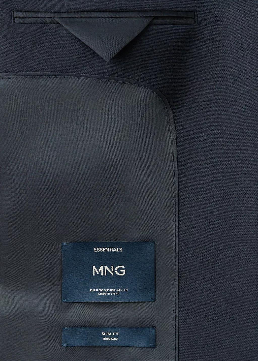 Navy Turin 100% Virgin Wool Suit Jacket, Navy, large image number 5