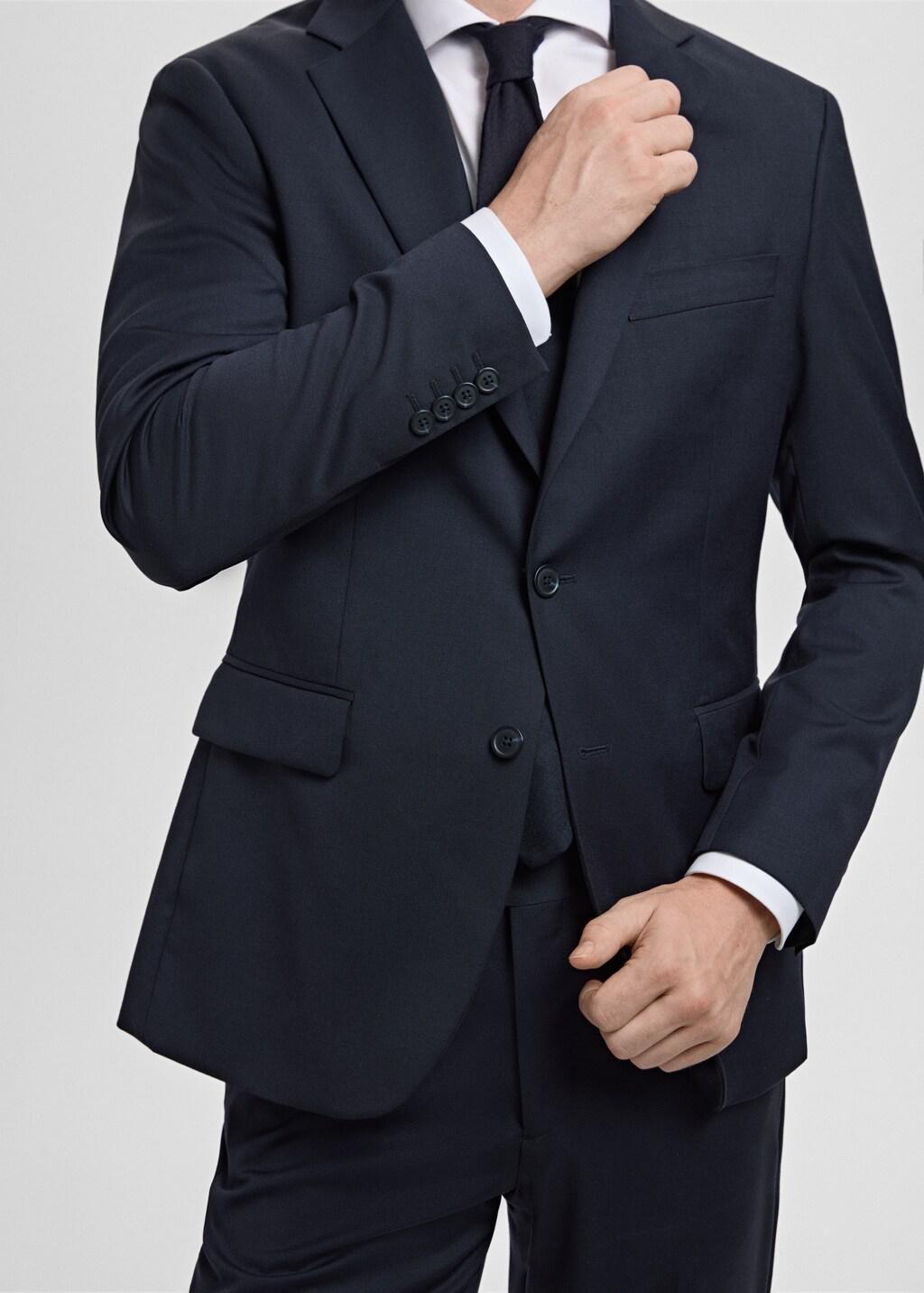 Navy Turin 100% Virgin Wool Suit Jacket, Navy, large image number 6