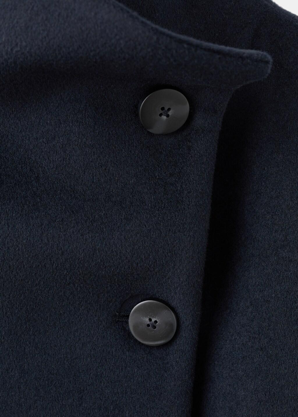 Navy Wool Funnel-Neck Coat, Navy, large image number 6