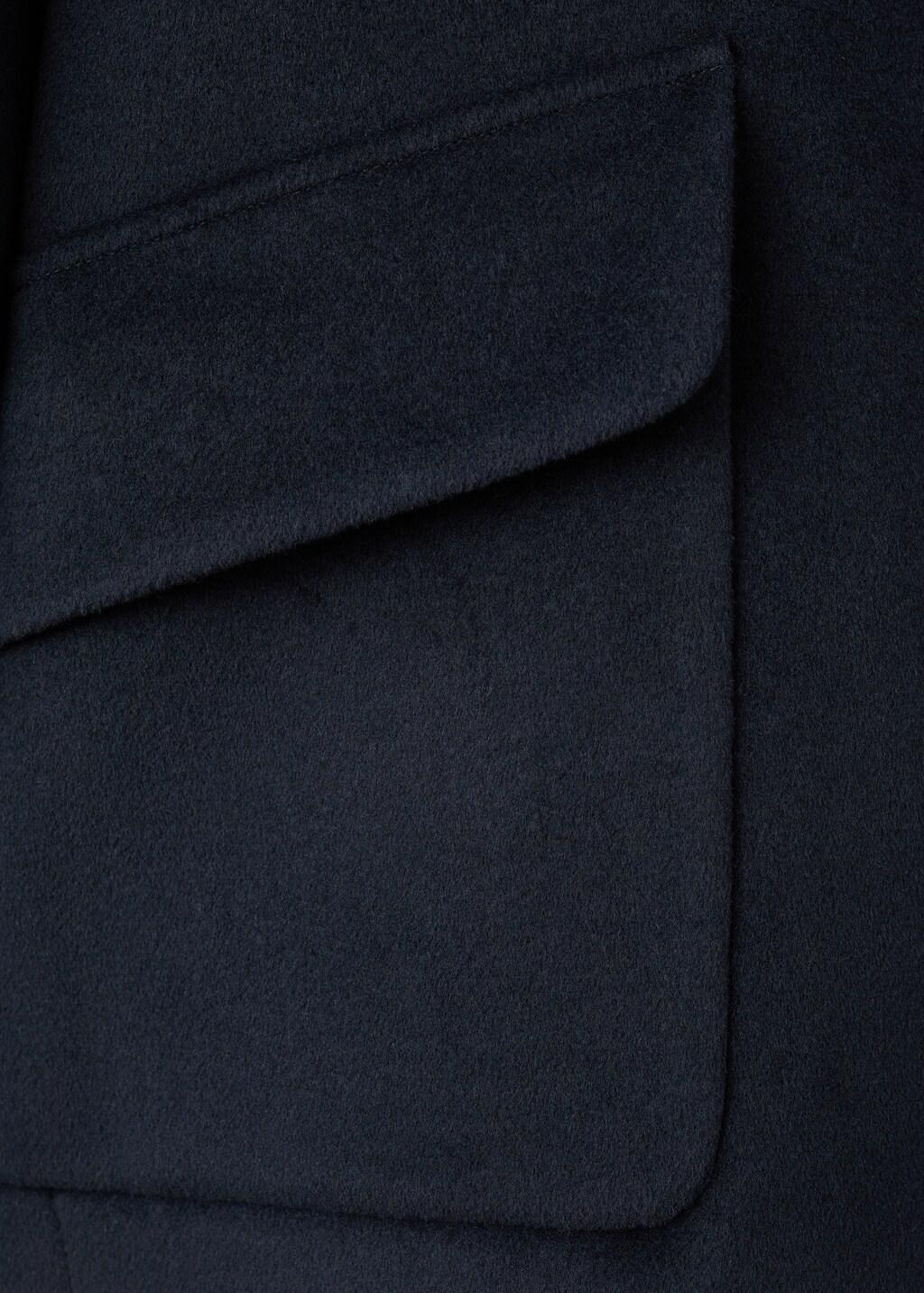 Navy Wool Funnel-Neck Coat, Navy, large image number 8