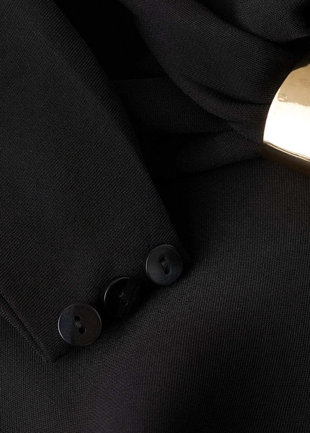 Black Asymmetrical Blouse With Metallic Detail, Black, large image number 5