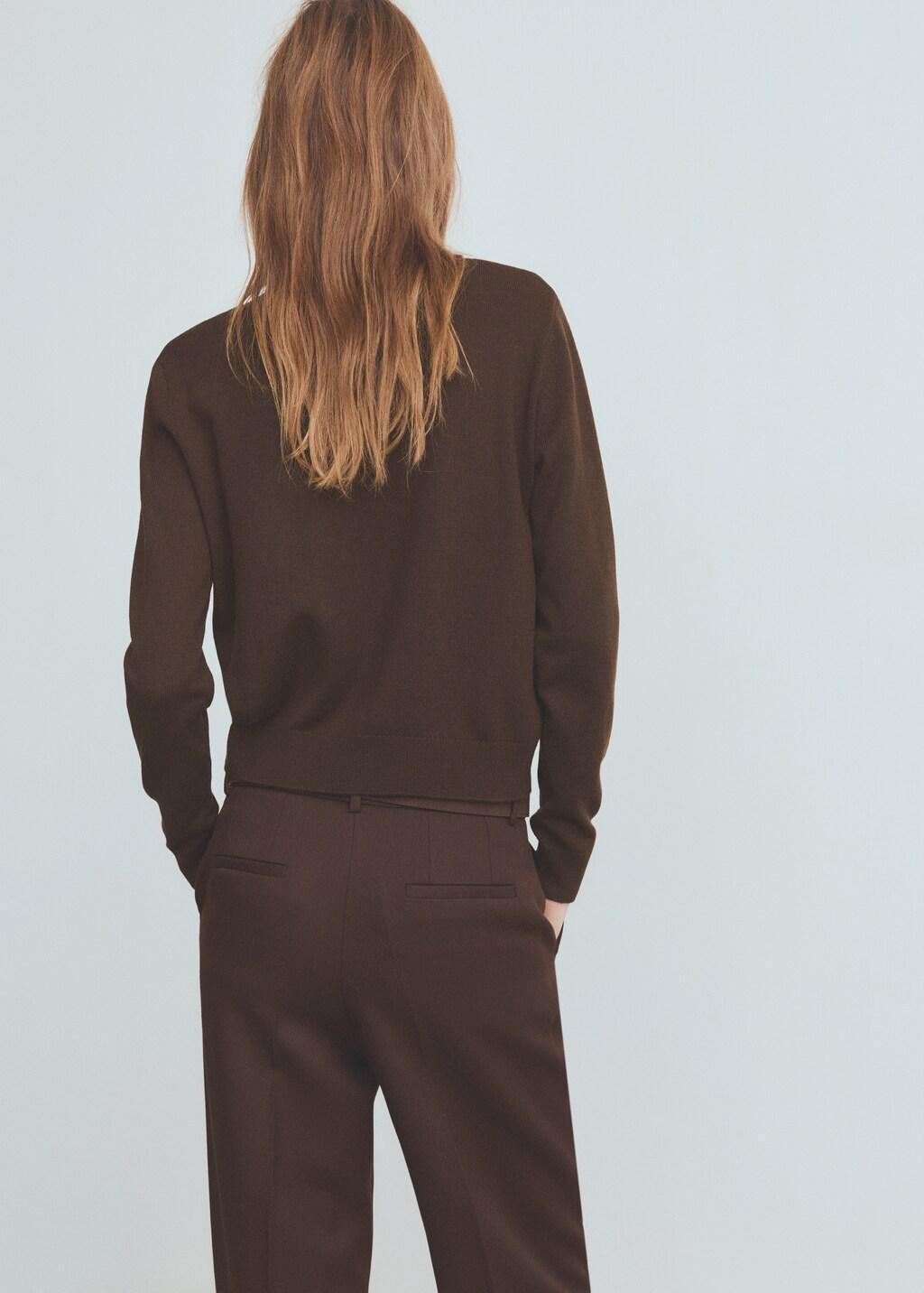 Brown Knitted Button Cardigan, 0201_32, large image number 2