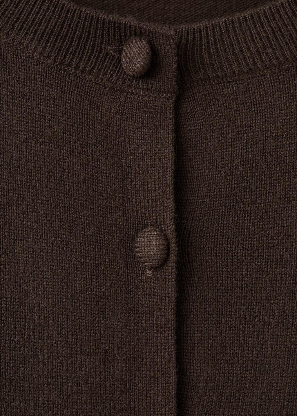 Brown Knitted Button Cardigan, 0201_32, large image number 4