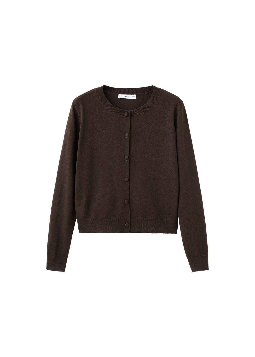 Brown Knitted Button Cardigan, 0201_32, large image number 7