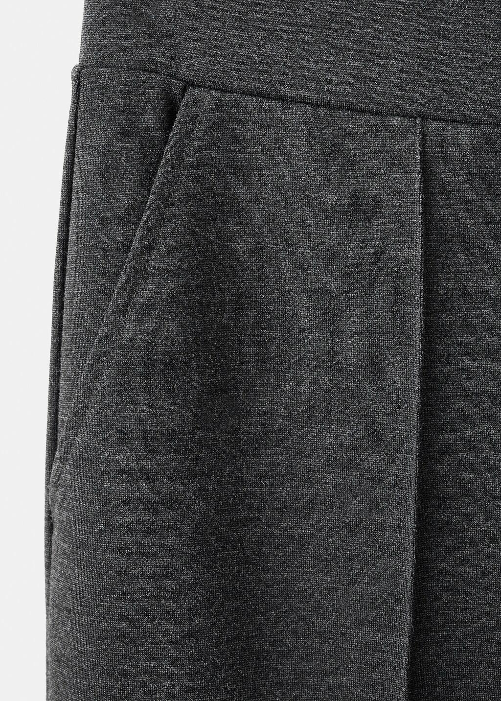 Grey Flecked Knitted Trousers, Medium Grey, large image number 1