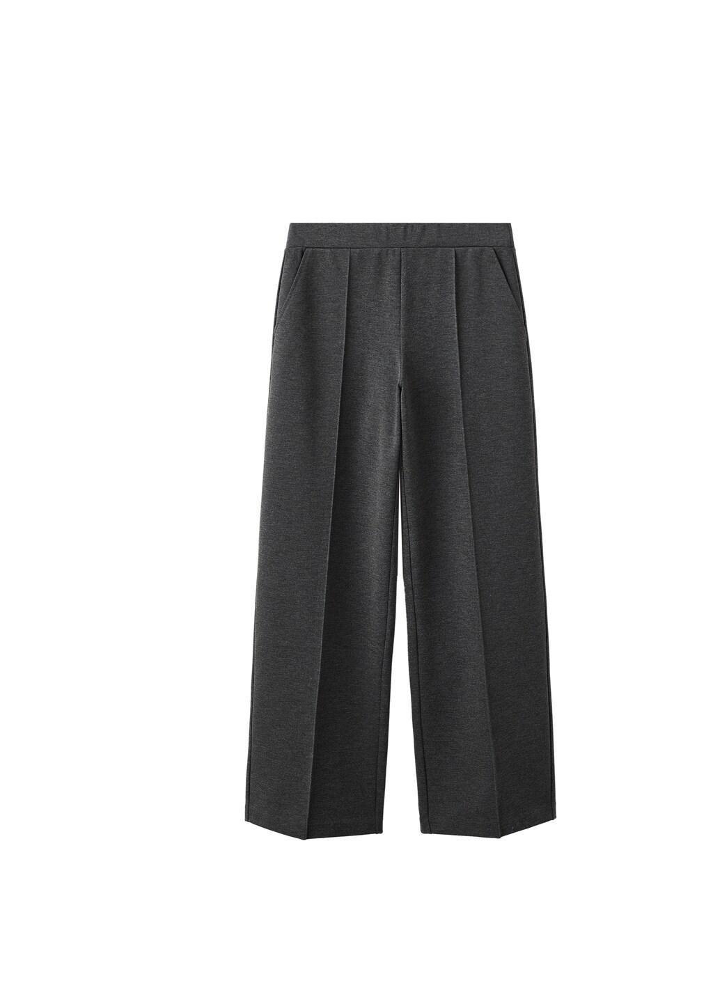 Grey Flecked Knitted Trousers, Medium Grey, large image number 5