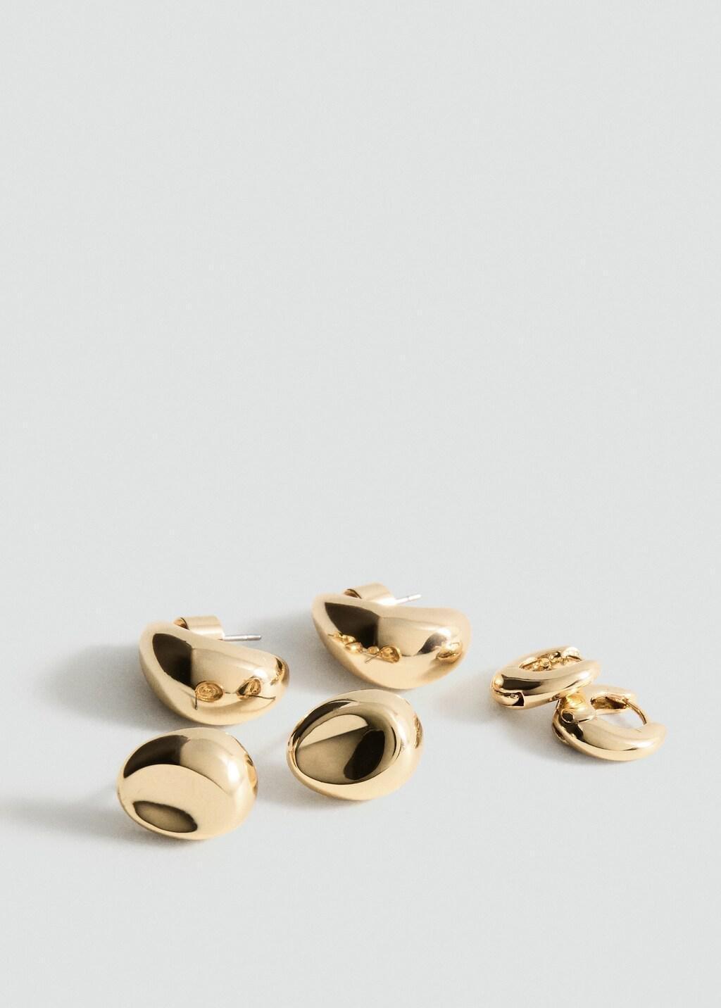 Gold Combined Earring Set, Gold, medium