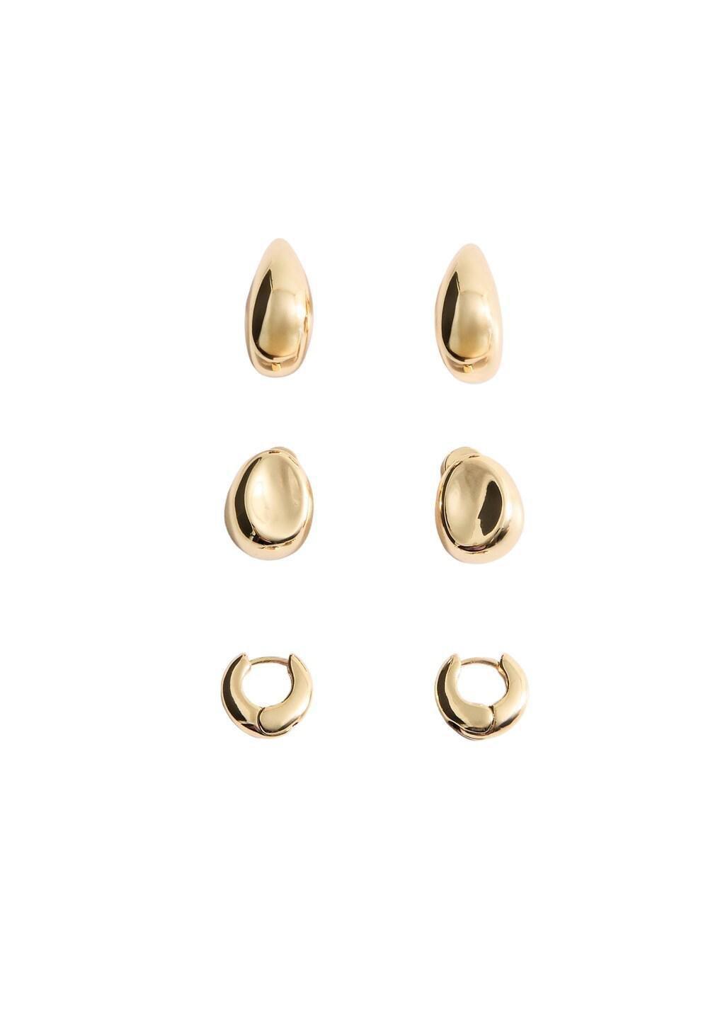 Gold Combined Earring Set, Gold, medium