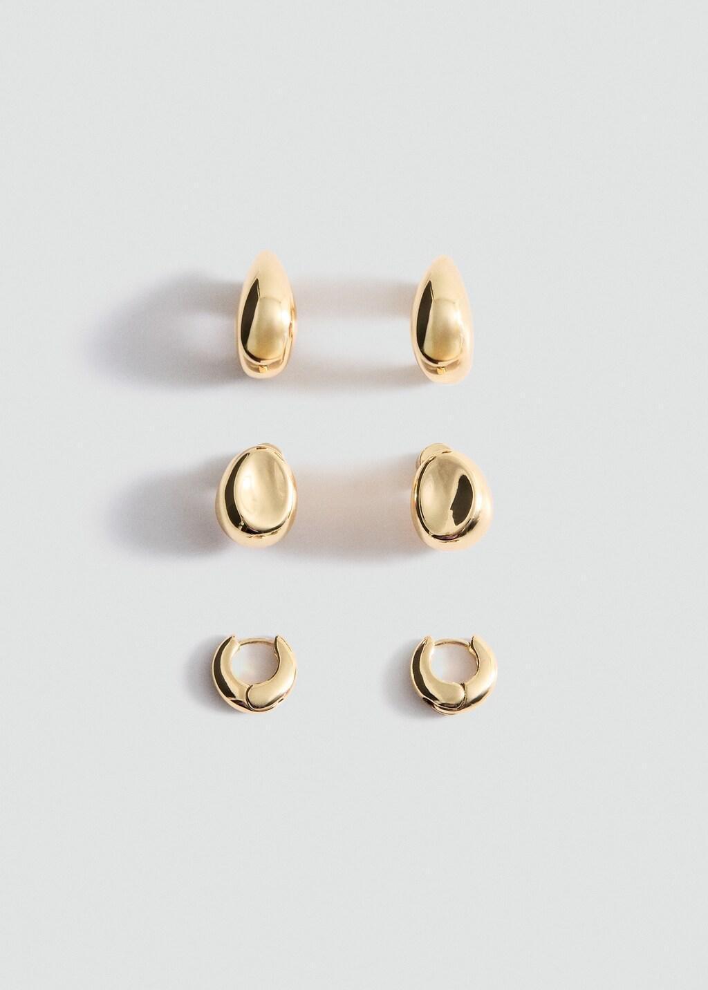 Gold Combined Earring Set, Gold, medium