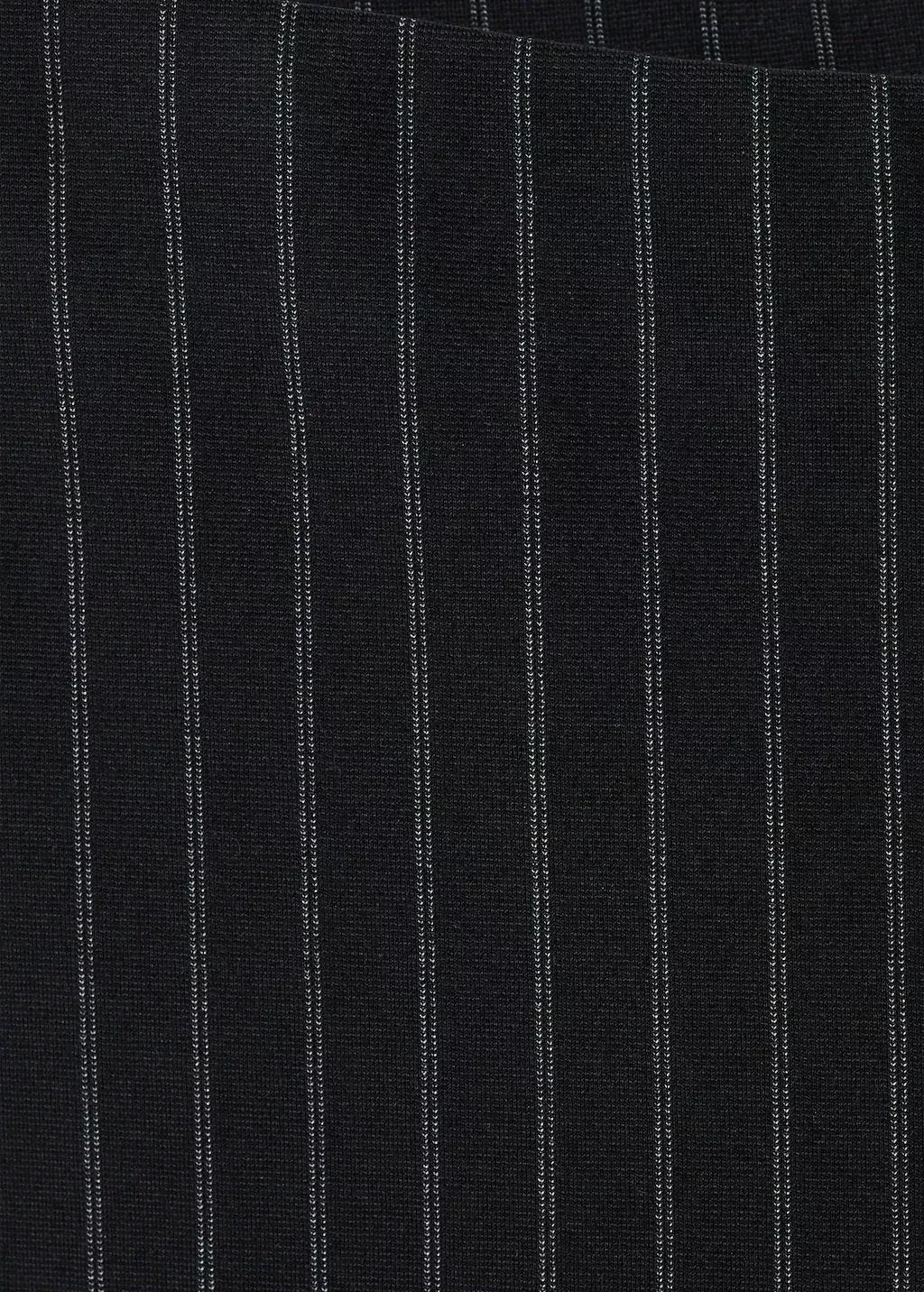 Navy Chalk-Stripe Straight Trousers, Navy, large image number 3