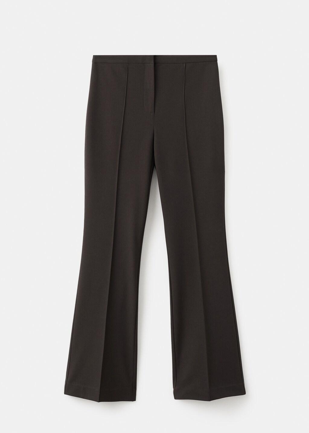 Grey Low-Rise Flared Trousers, Grey, large image number 7