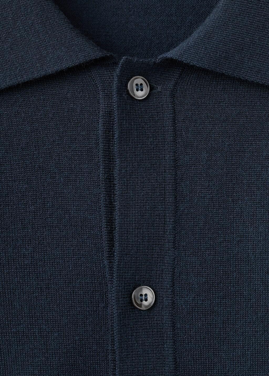 Navy Merino Wool Cardigan, Navy, large image number 1