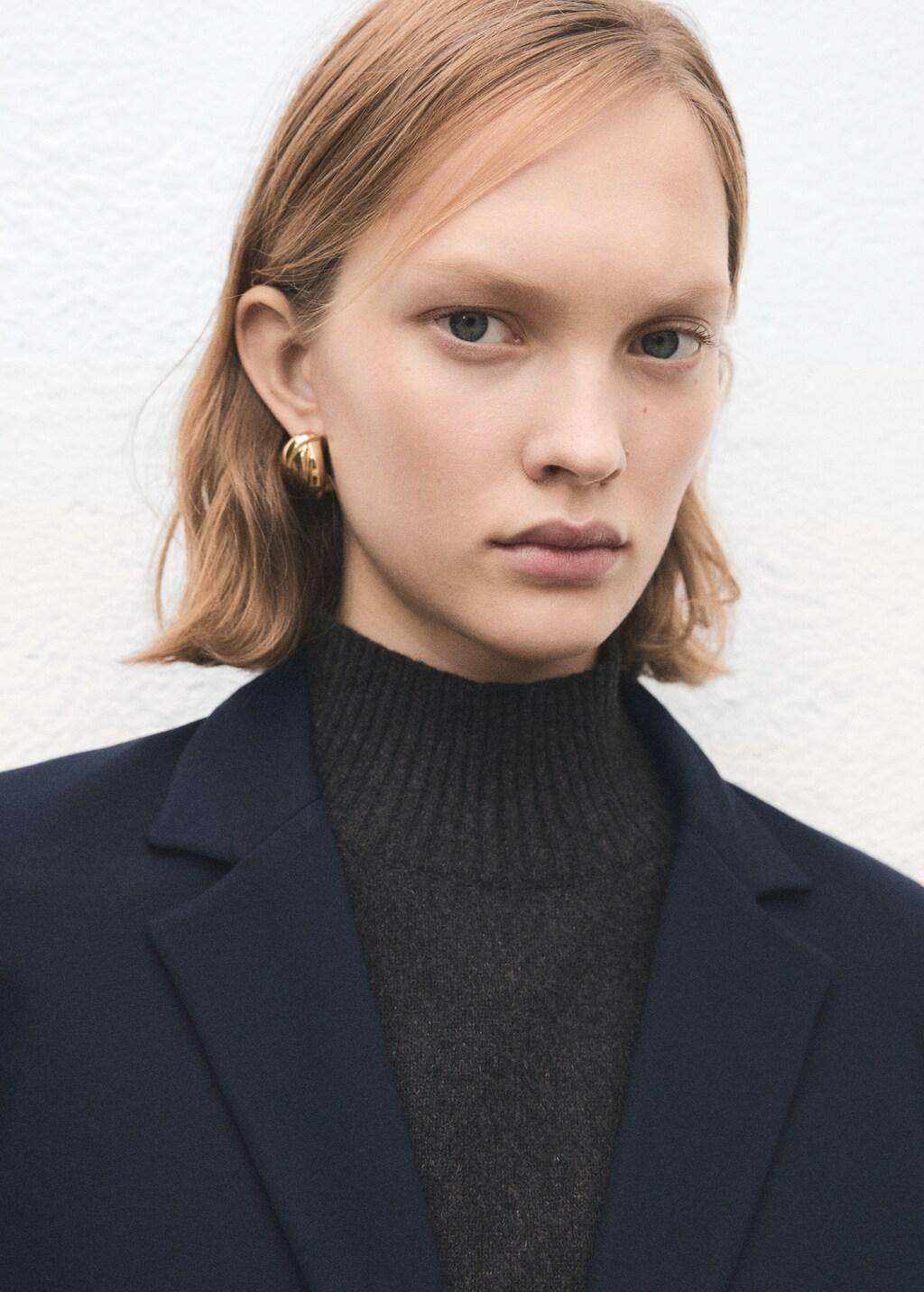 Navy Fitted Suit Blazer, Navy, large image number 4