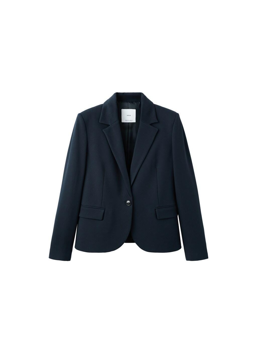 Navy Fitted Suit Blazer, Navy, large image number 6
