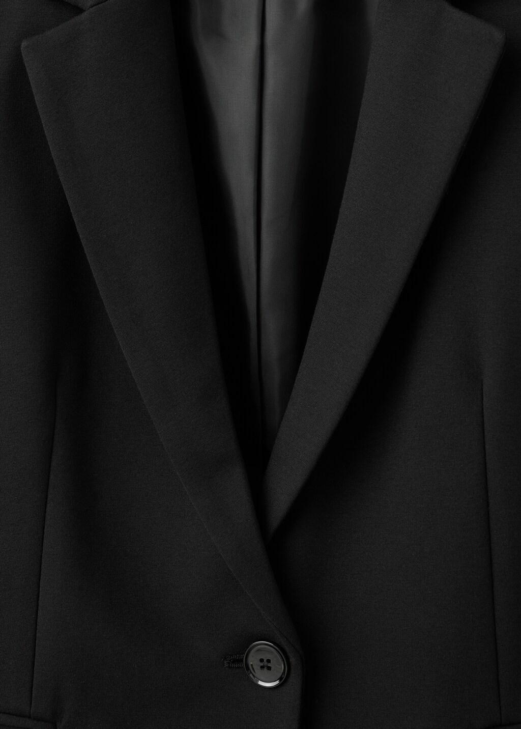 Black Fitted Suit Blazer, 0201_99, large image number 0