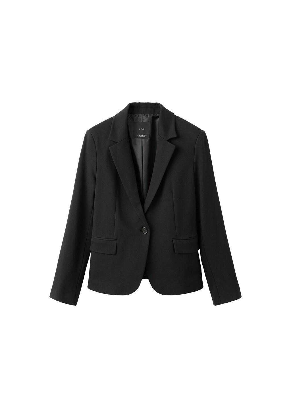 Black Fitted Suit Blazer, 0201_99, medium