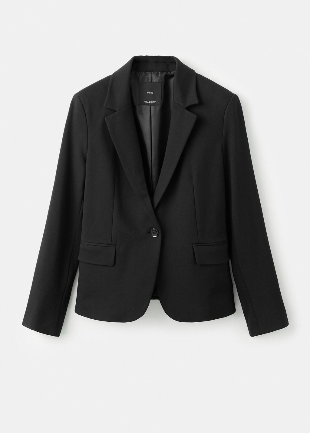 Black Fitted Suit Blazer, 0201_99, large image number 7