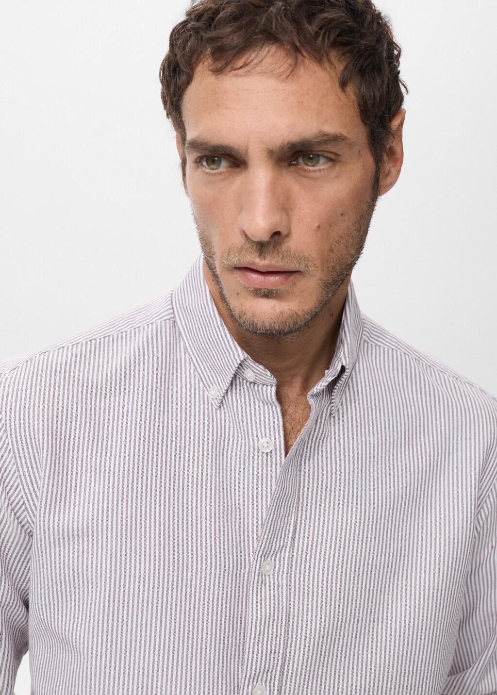 Red 100% Cotton Kodak Striped Shirt, Dark Red, large image number 4