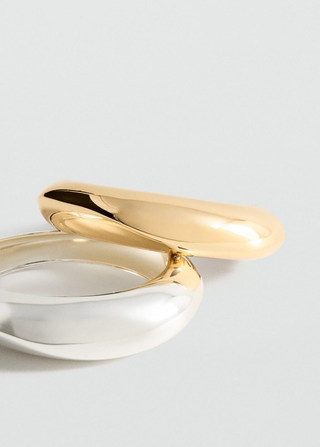 Gold Pack Of 2 Rigid Bracelets, 0201_OR, large image number 2